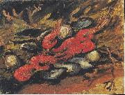 Vincent Van Gogh Still Life with Mussels and Shrimp oil